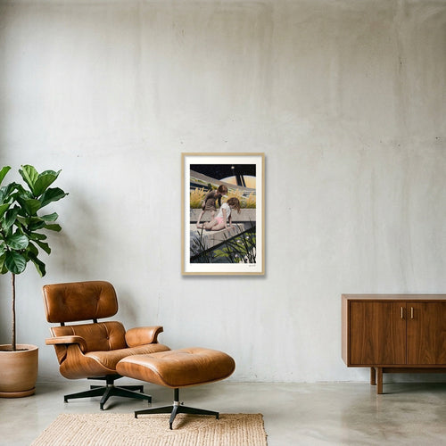 Ripples and Rings — 40×60cm, 16×24" Oak Frame