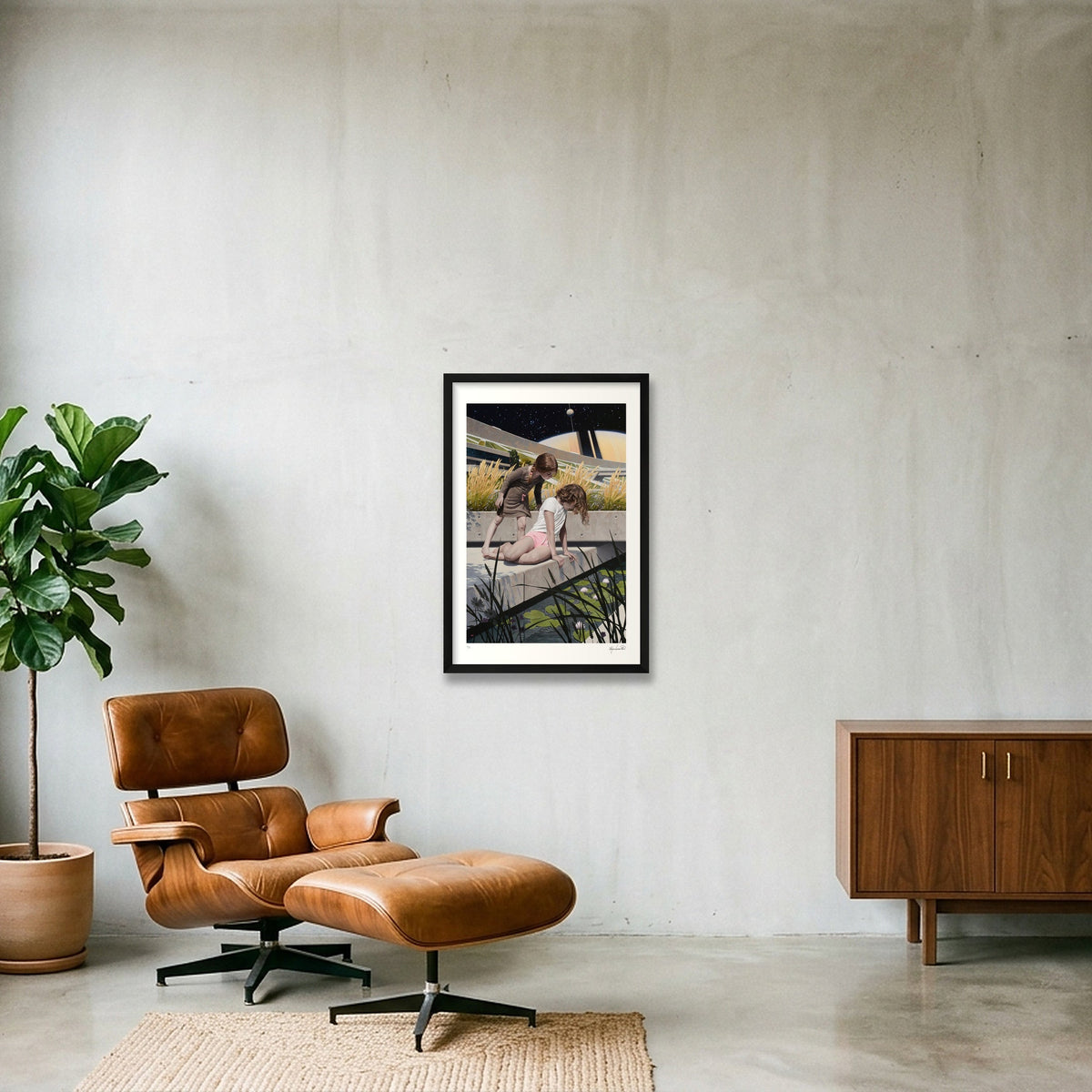 Ripples and Rings — 40×60cm, 16×24" Black Frame